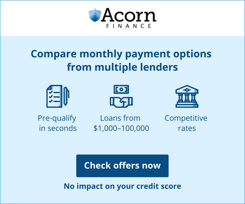 Acorn Finance — easy payment options. Check your rate.