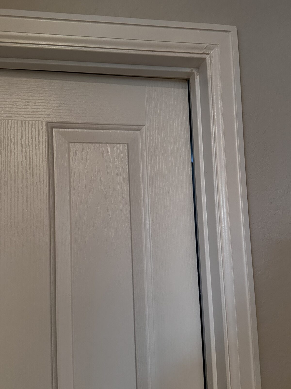 Interior door and frame checked for racking and sticking, common symptoms of foundation settlement